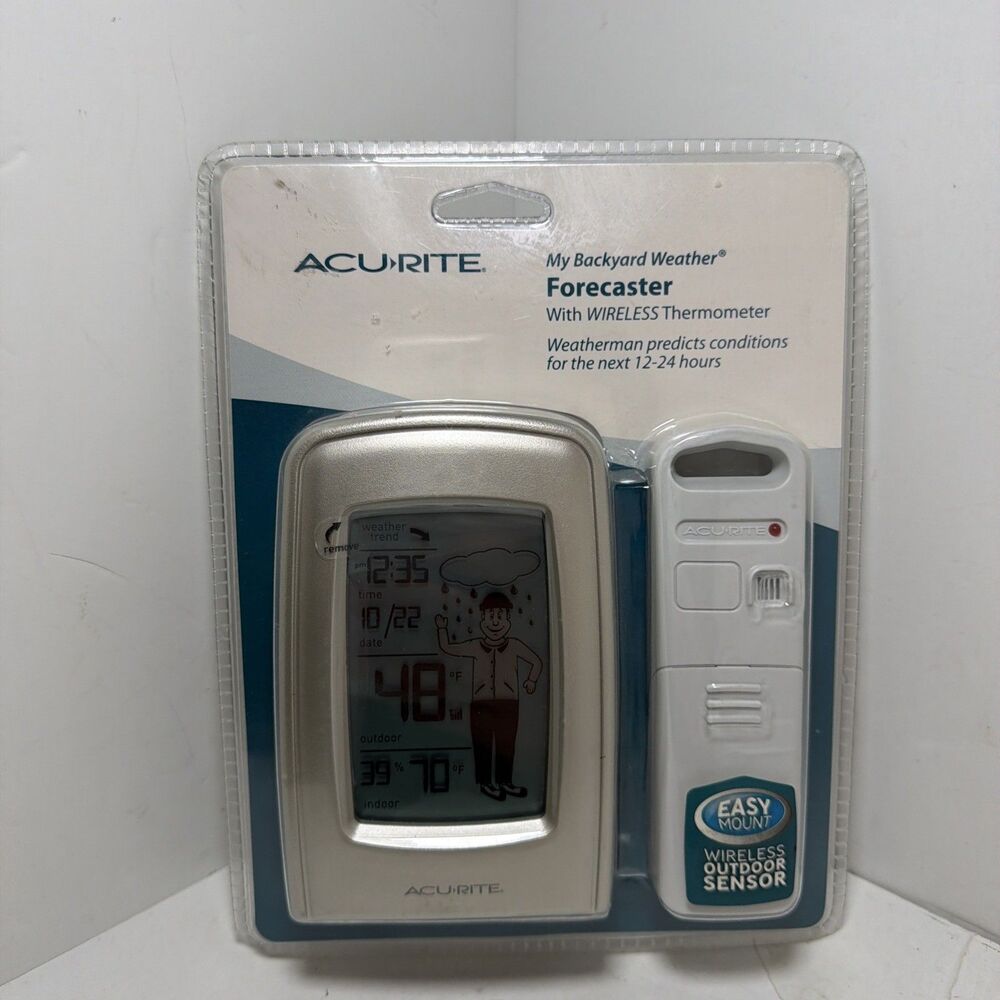 AcuRite Wireless Digital Weather Forecaster #00827 w/Wireless Sensor NEW Sealed